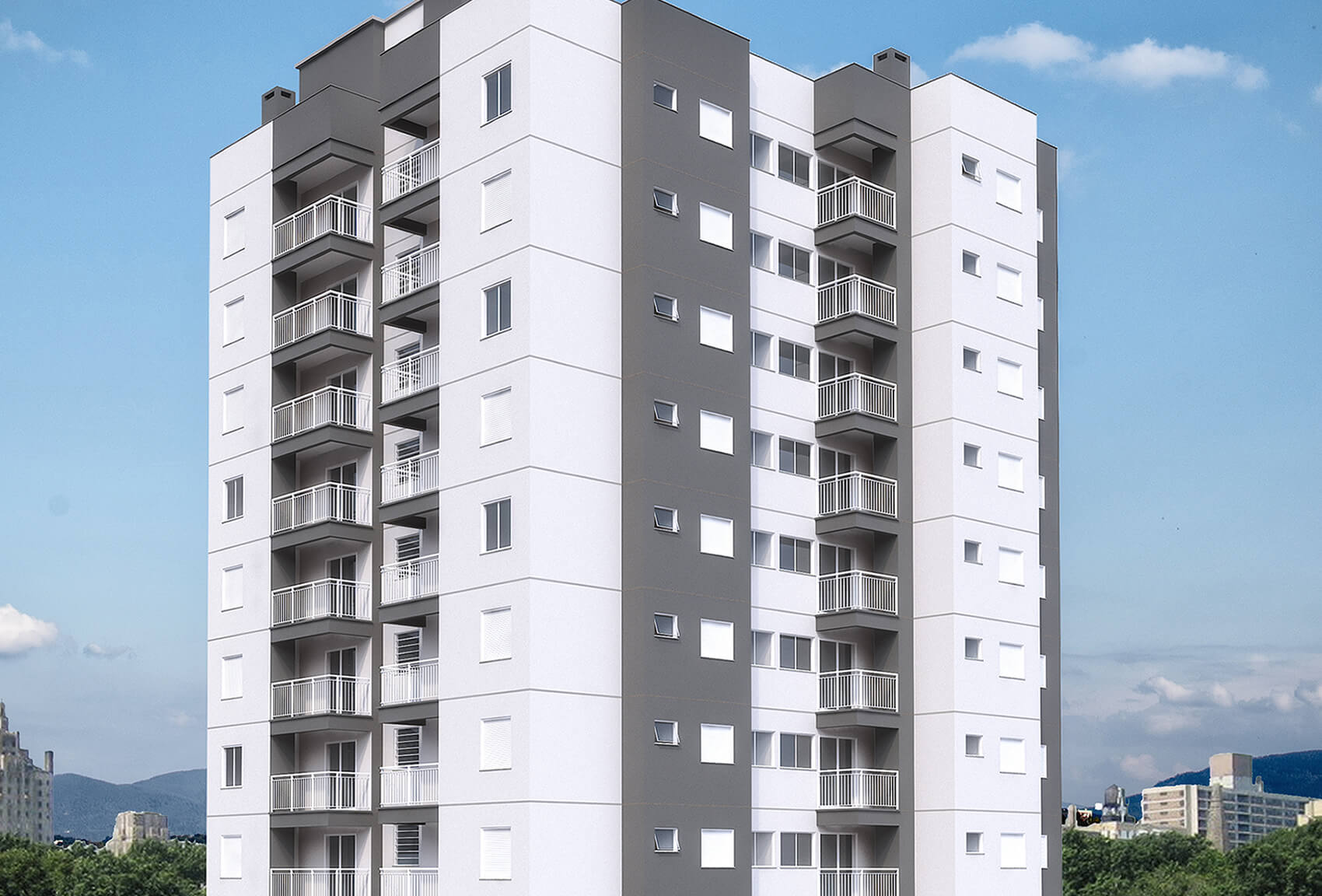 Edificio Residencial Ideal Fachada Destaque em Novo Hamburgo - G Ghem Engenharia